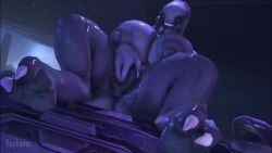  alien alien_girl animated big_ass big_breasts female_sangheili fingering halo_(series) huge_breasts masturbating masturbation rayhuma sangheili tagme thick_thighs video 