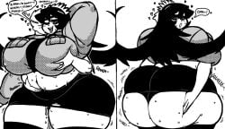  big_ass big_breasts breasts bubble_butt filia_(skullgirls) huge_ass huge_breasts skullgirls splitendsss thick_thighs wide_hips 